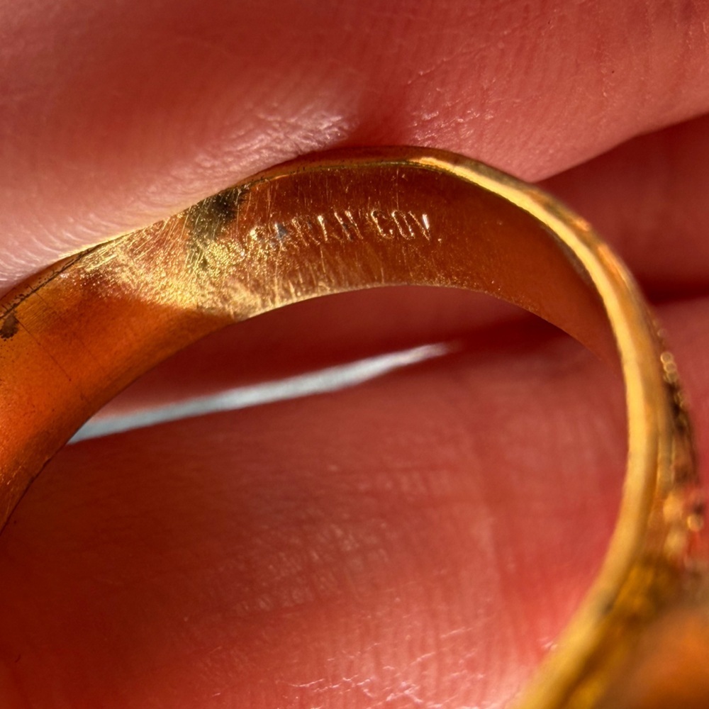 Sarah Cov 1971 Aqua Treasure moon glow glass ring - Picture 5 of 16